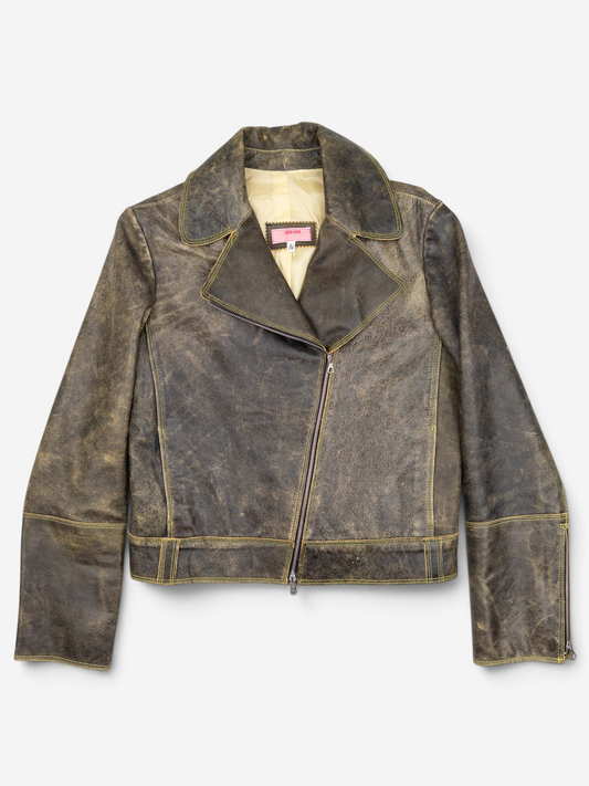 Roberto Cavalli AW01 ‘Angels’ Western Emboridery Perfecto Leather Biker Jacket – front view