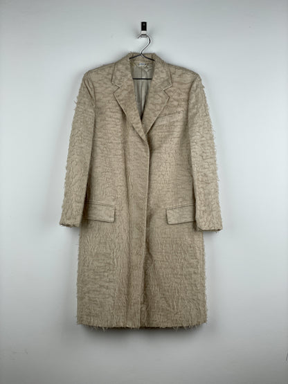 Helmut Lang 1990s Shaggy Fringe Chesterfield Coat