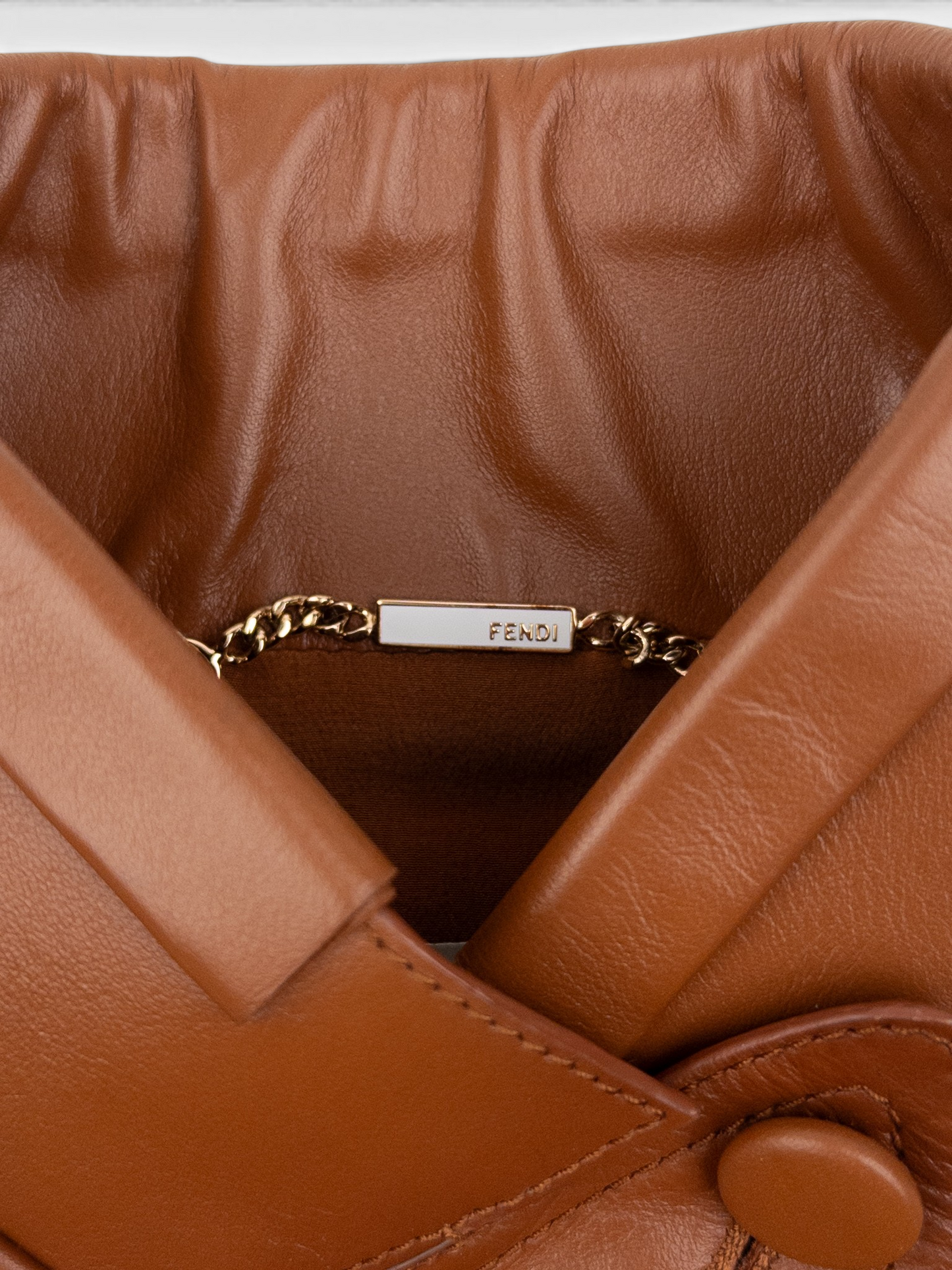 Fendi SS22 Cropped Bolero Leather Blazer Jacket – chain detail