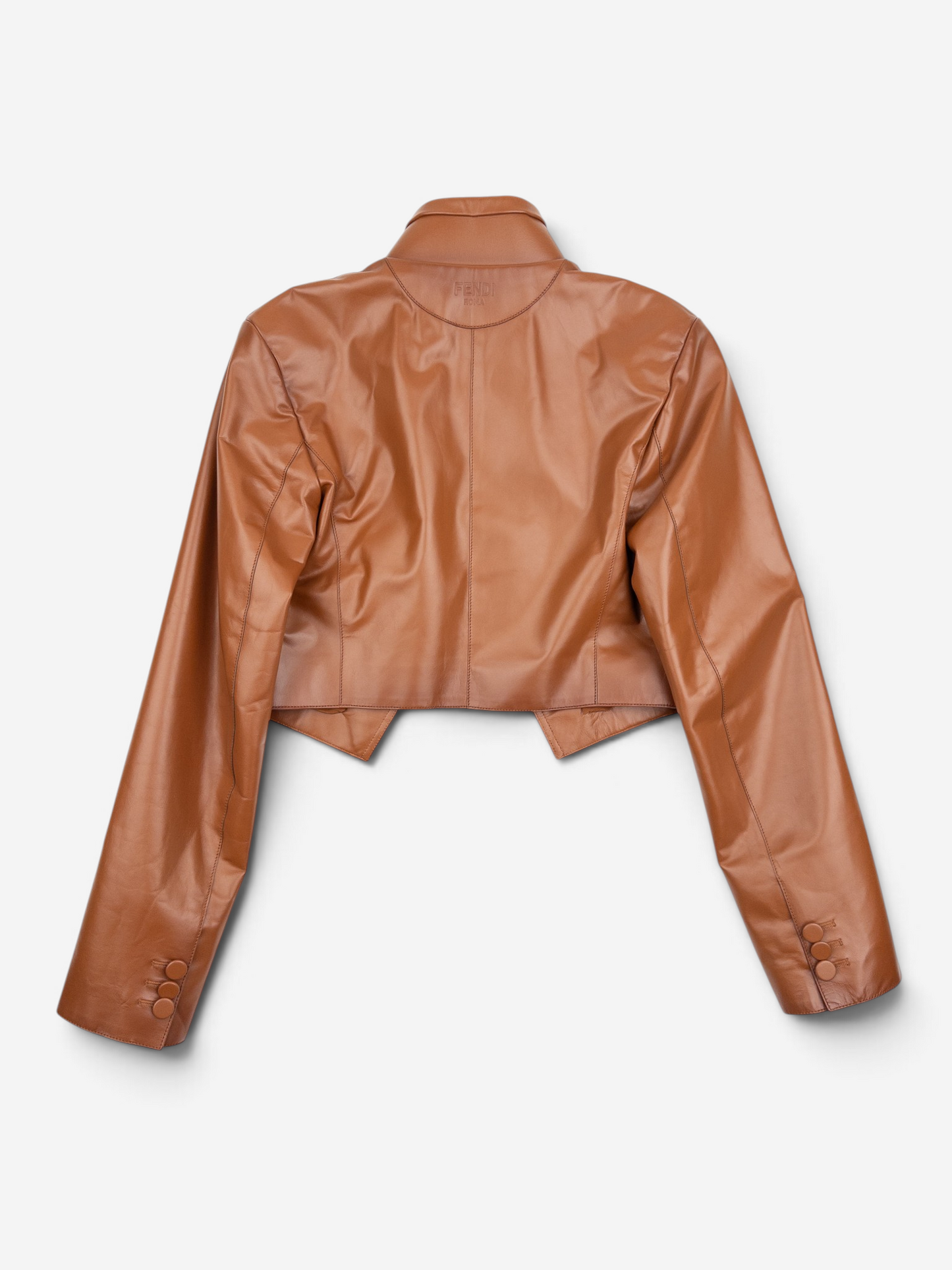 Fendi SS22 Cropped Bolero Leather Blazer Jacket – back view