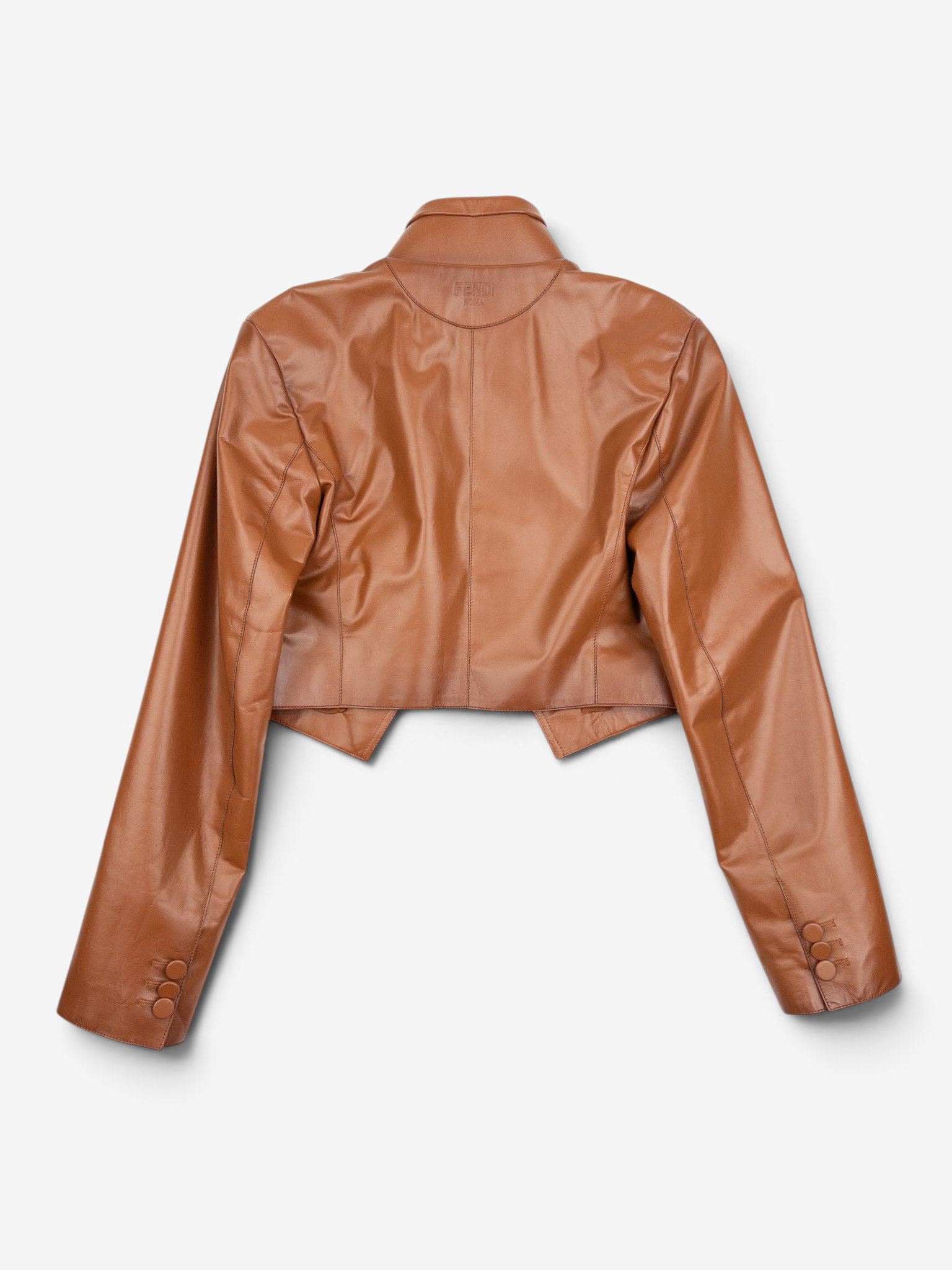 Fendi SS22 Cropped Bolero Leather Blazer Jacket – back view