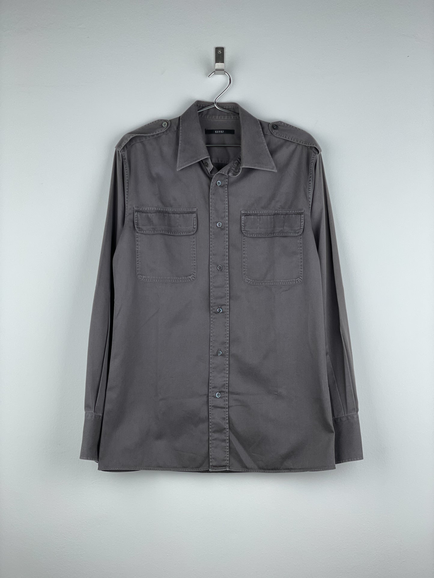 Gucci by Tom Ford 1990s Military-Pocket Button-Up Shirt