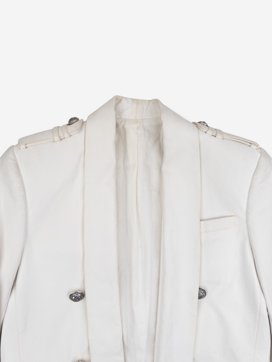 Balmain by Olivier Rousteing SS13 Military Napoleon Leather Blazer Jacket – shoulder detail