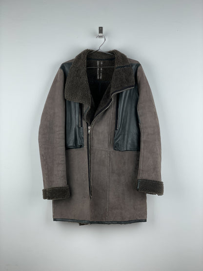 Rick Owens Sample Shearling Leather Coat