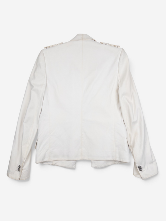 Balmain by Olivier Rousteing SS13 Military Napoleon Leather Blazer Jacket – back view