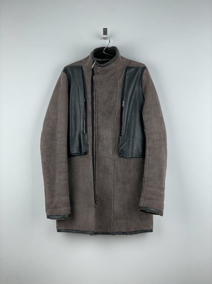 Rick Owens Sample Shearling Leather Coat