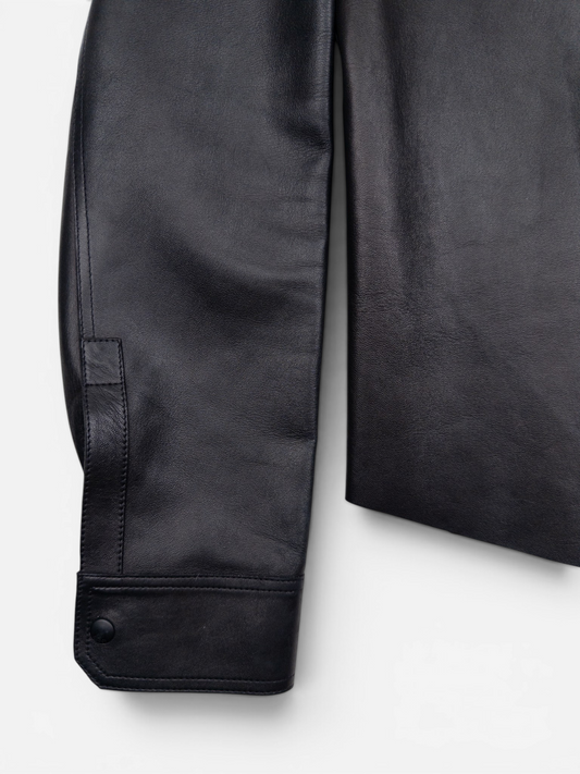 Gucci by Tom Ford 2000s Leather Military Cargo Button Up Shirt – cuff detail