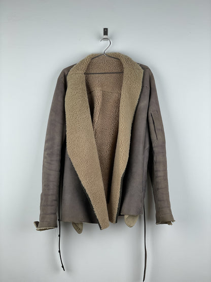 Rick Owens AW10 'Gleam' Belted Shearling Leather Jacket