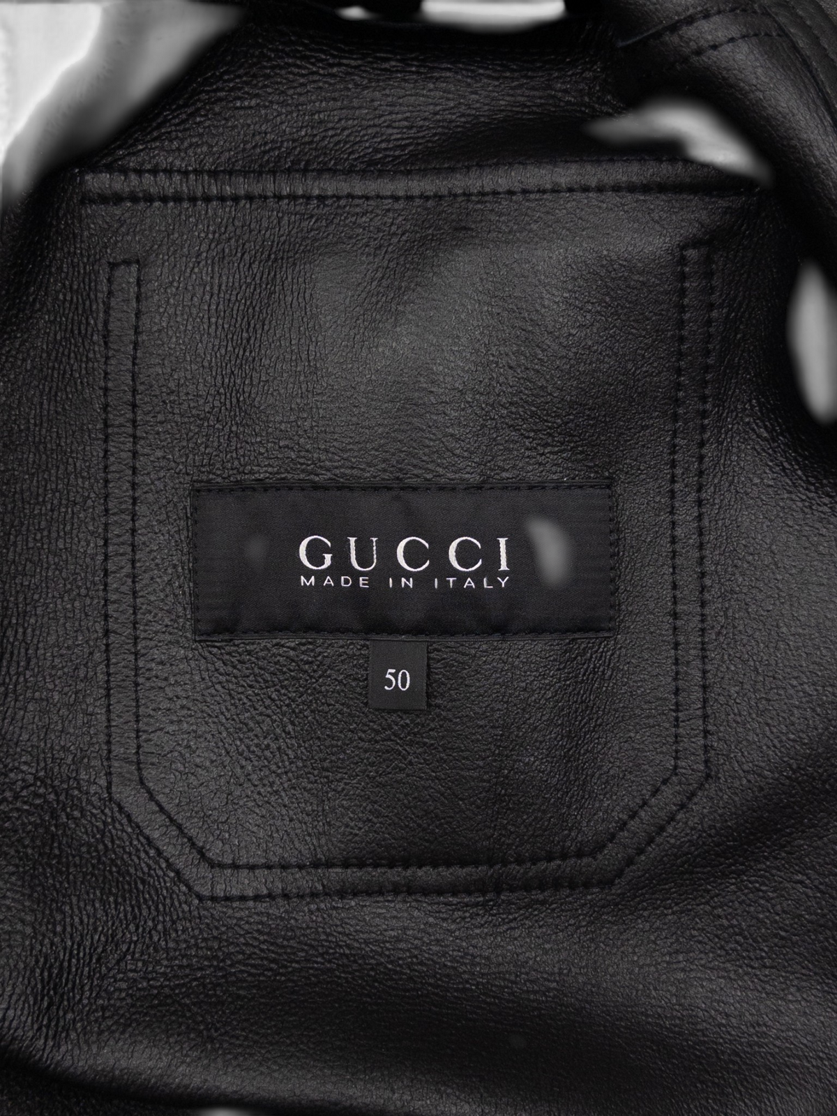 Gucci by Tom Ford 2000s Leather Military Cargo Button Up Shirt – brand label