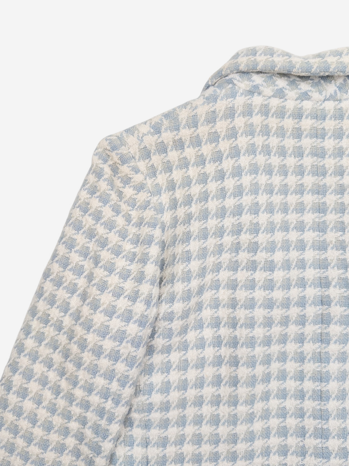 Chanel by Karl Lagerfeld AW87 Cropped Houndstooth Tweed Blazer Jacket – sleeve detail