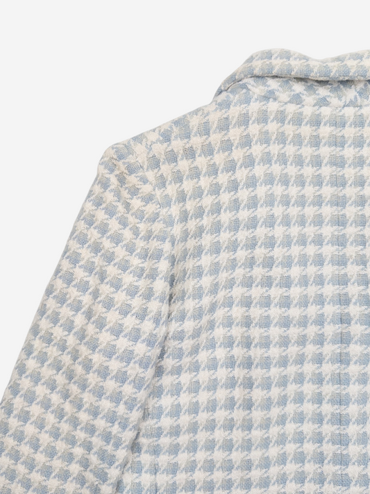 Chanel by Karl Lagerfeld AW87 Cropped Houndstooth Tweed Blazer Jacket – sleeve detail