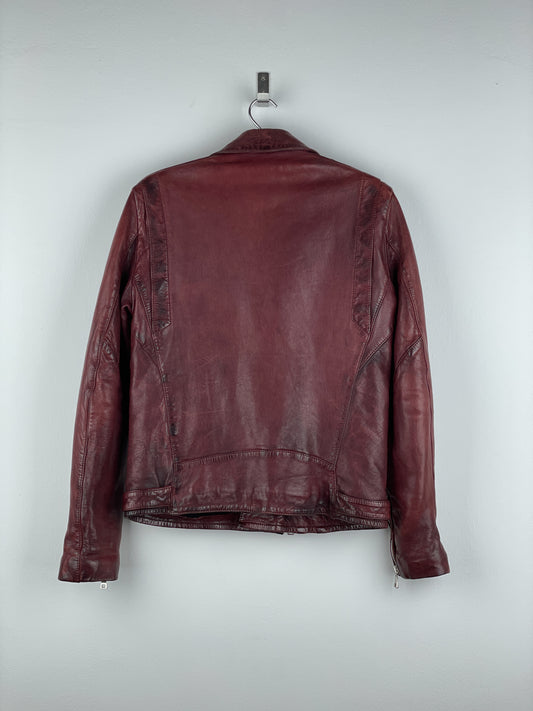 Balmain AW13 Decarnin Oxblood Biker Leather Jacket