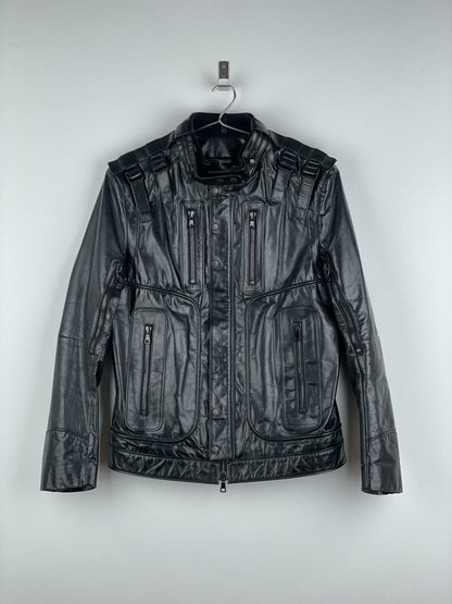 Balmain SS10 Decarnin Bondage Strap Militant Leather Jacket