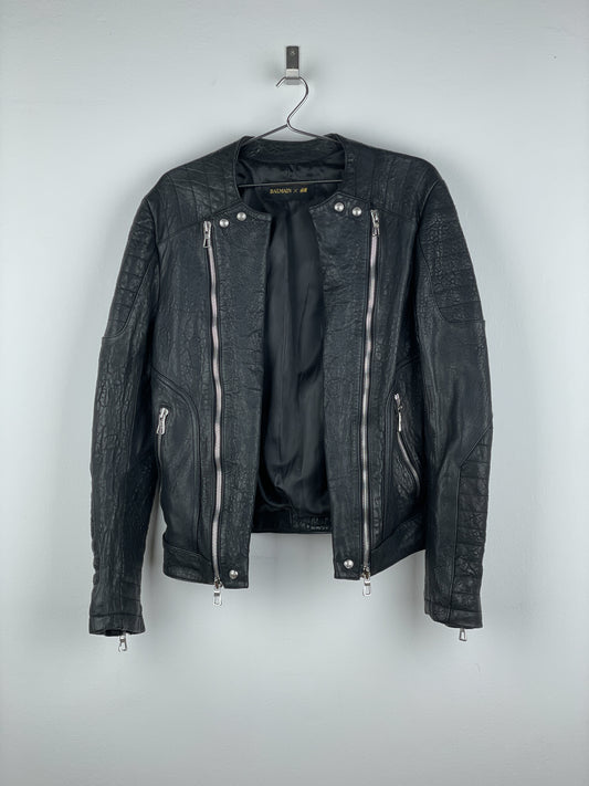 Balmain x H&M AW15 Double-Zipper Biker Leather Jacket
