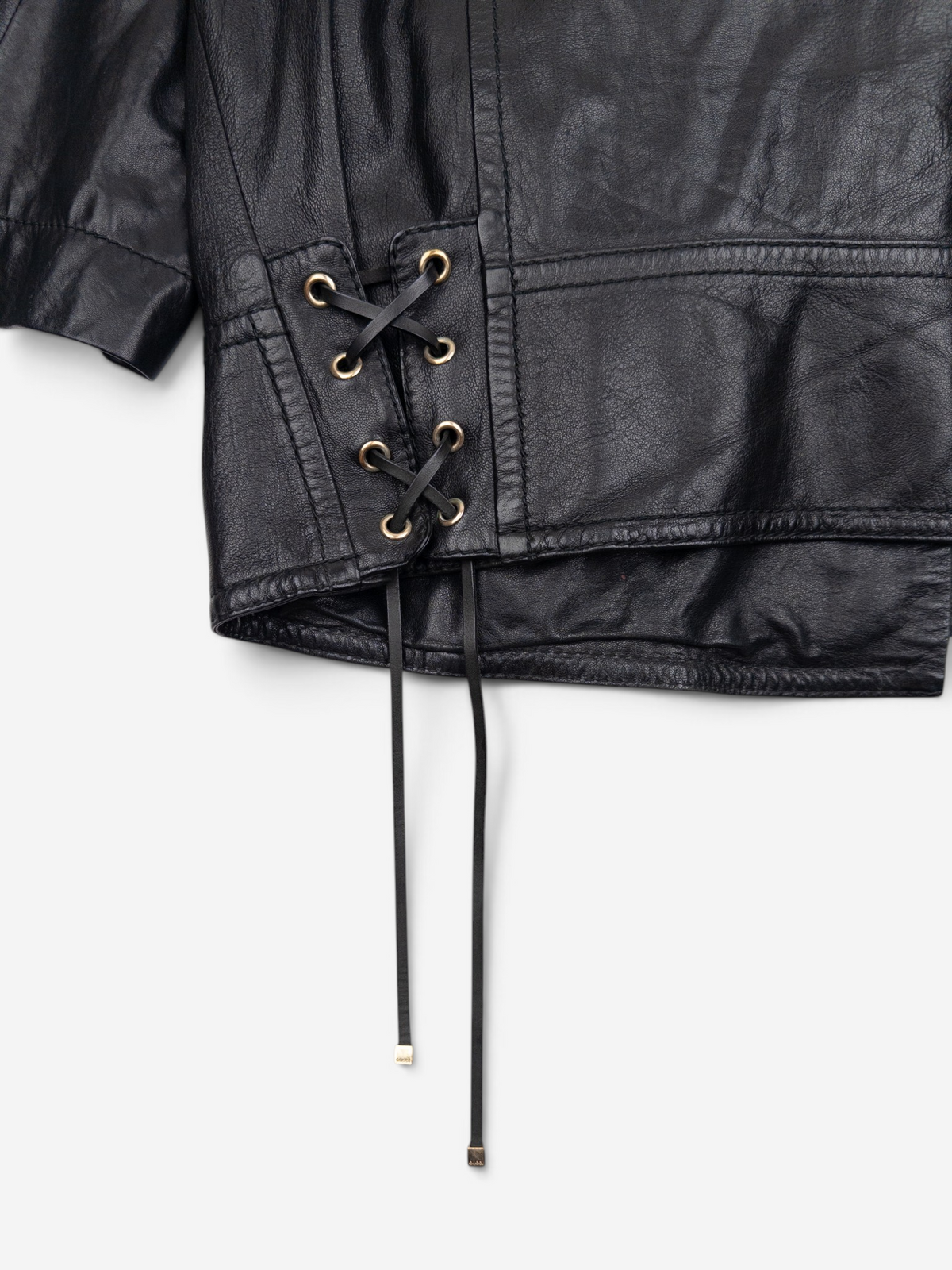 Gucci by Frida Giannini SS08 Short Sleeve Napoleon Leather Jacket – brand label