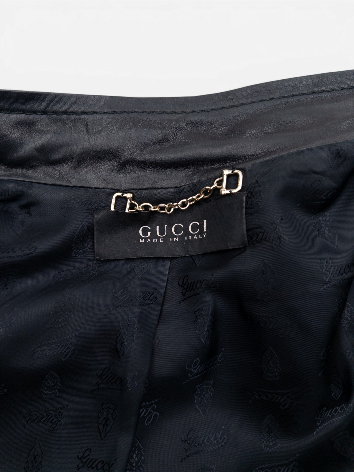 Gucci by Frida Giannini SS08 Short Sleeve Napoleon Leather Jacket – size label