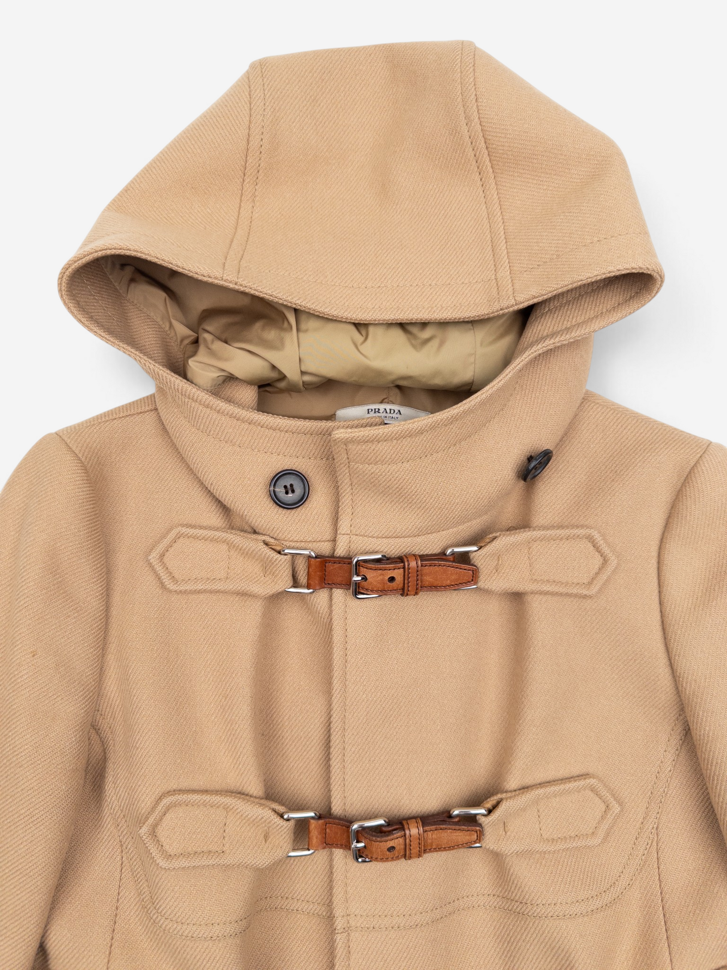 Prada 2000s Short Duffle Coat Jacket – toggle detail