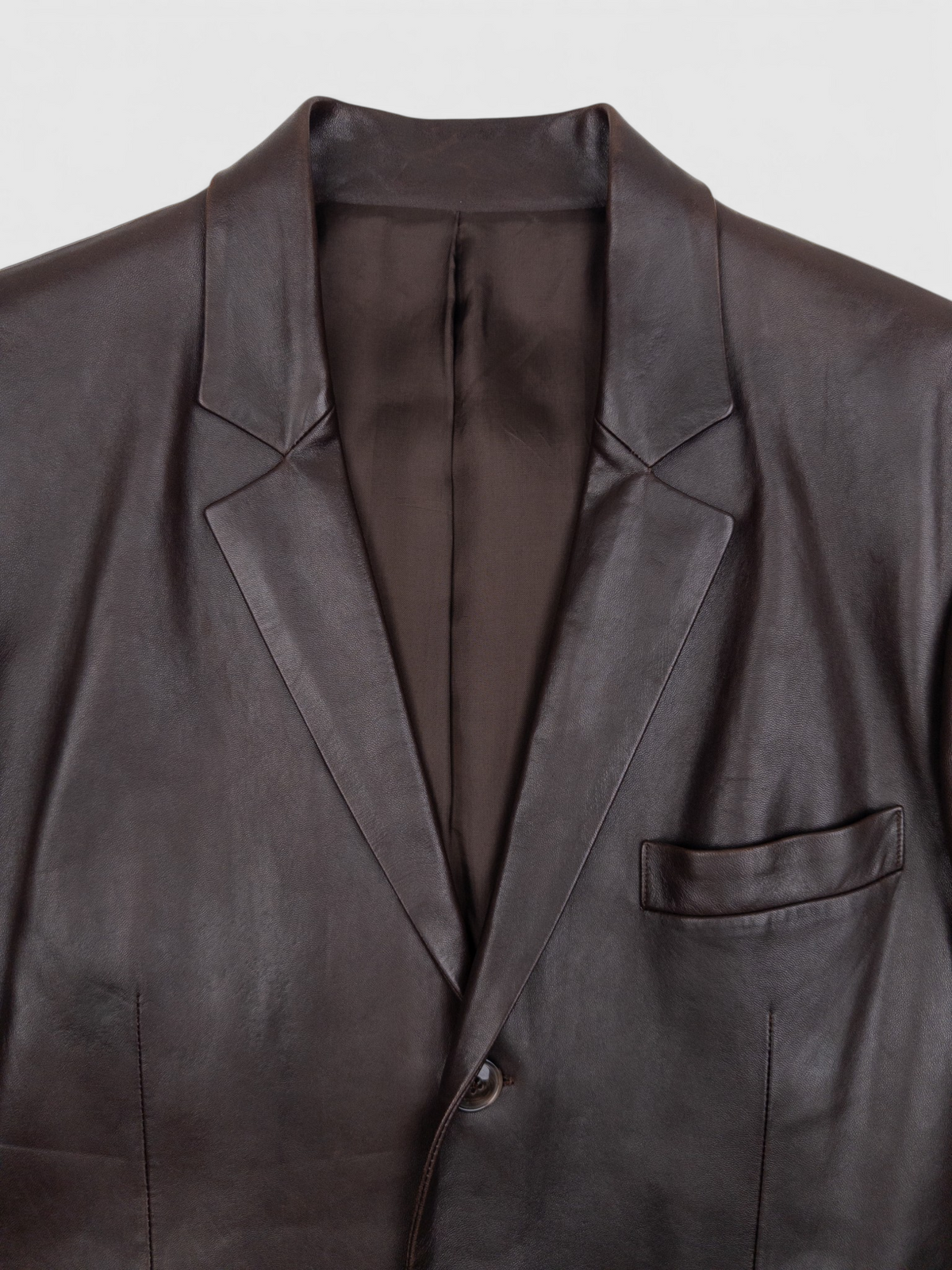 Gucci by Tom Ford SS98 Leather Blazer Jacket – lapel detail