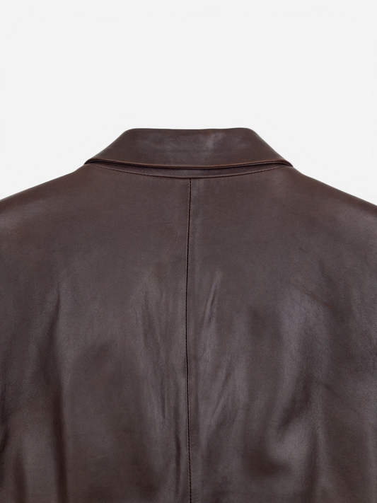 Gucci by Tom Ford SS98 Leather Blazer Jacket – collar detail