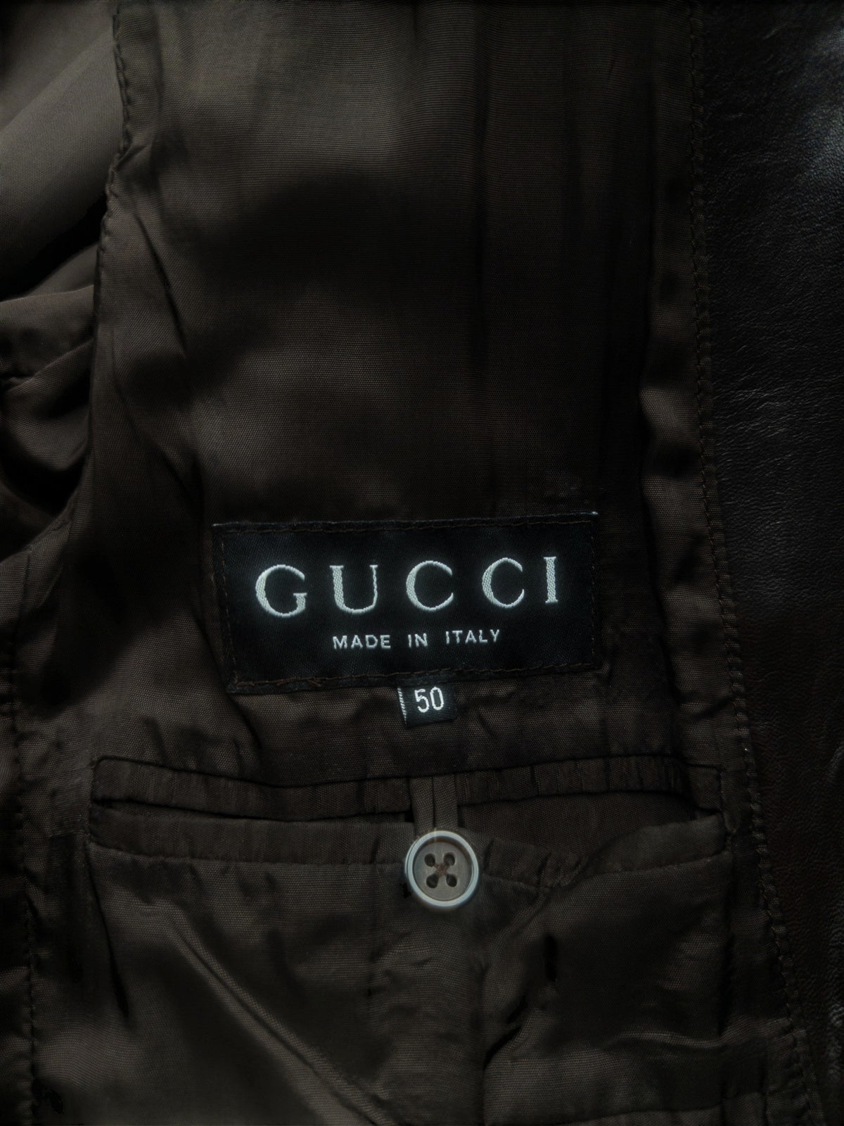 Gucci by Tom Ford SS98 Leather Blazer Jacket – brand label