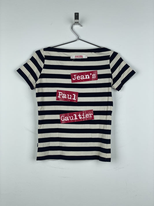 Jean Paul Gaultier 1990s Sailor-Striped Anchor Cutout T-Shirt