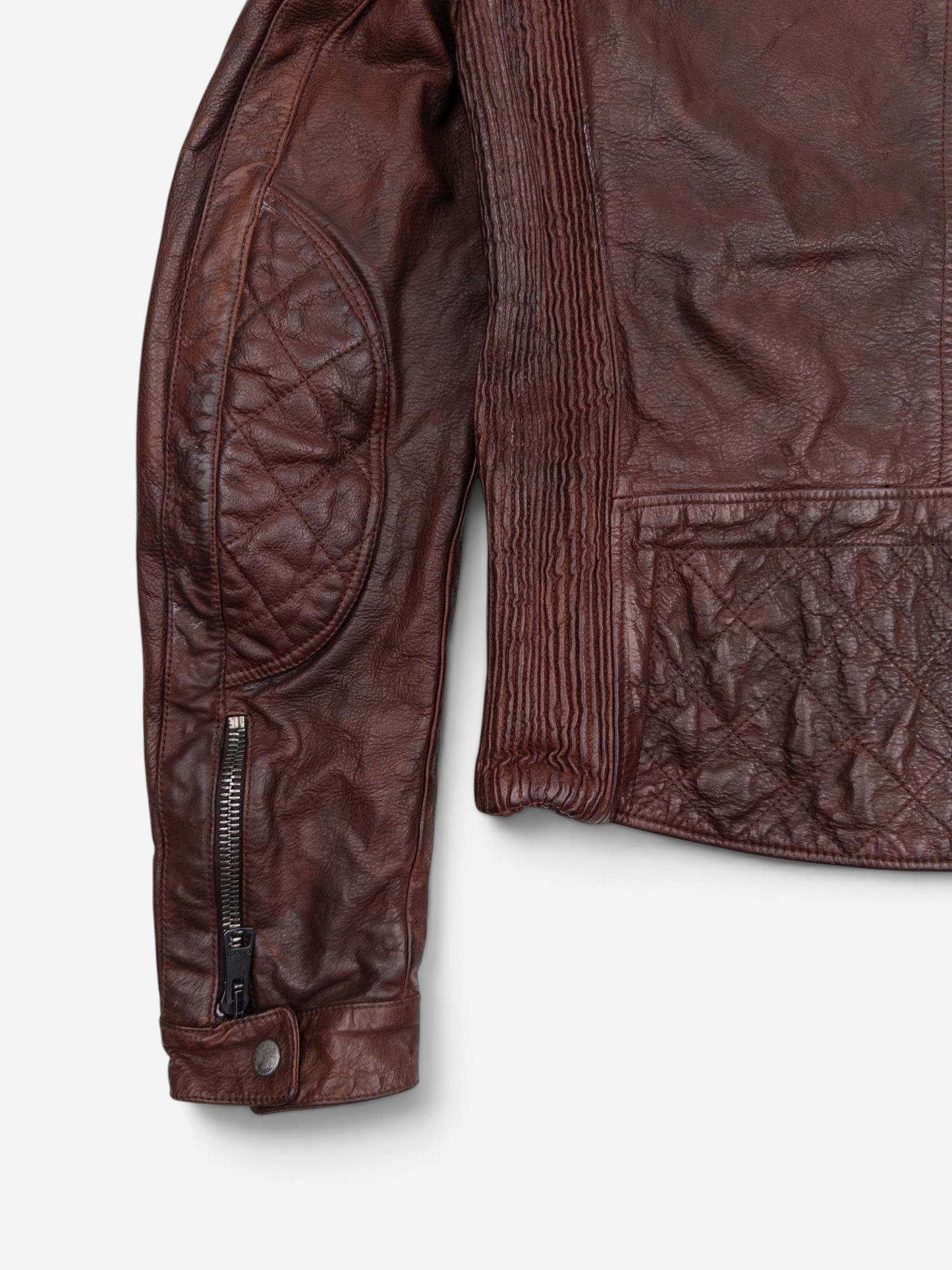 Gucci 2010s by Frida Giannini Quilted Leather Cafe Racer Biker Jacket – quilting detail