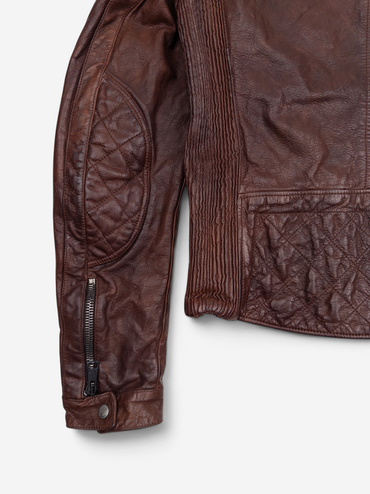 Gucci 2010s by Frida Giannini Quilted Leather Cafe Racer Biker Jacket – quilting detail