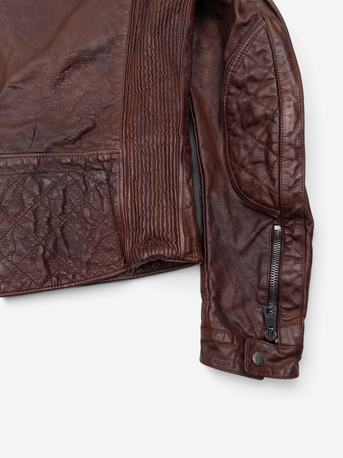 Gucci 2010s by Frida Giannini Quilted Leather Cafe Racer Biker Jacket – cuff detail