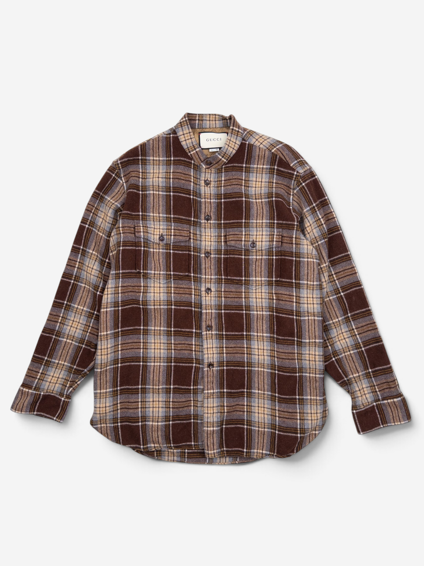 Gucci by Alessandro Michelle Plaid Flannel Button-Up Shirt – front view