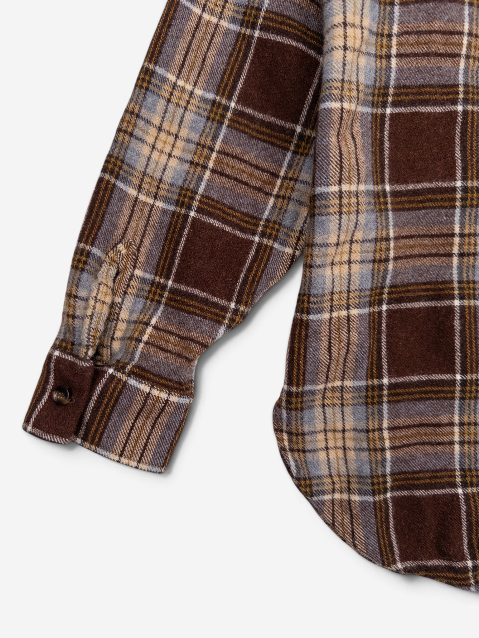 Gucci by Alessandro Michelle Plaid Flannel Button-Up Shirt – sleeve detail
