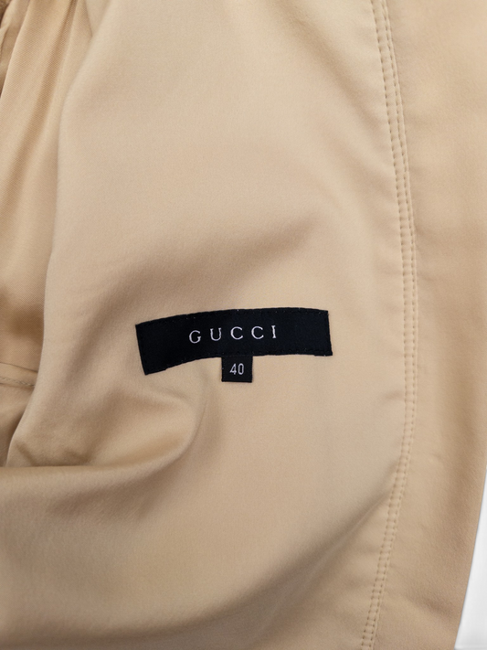 Gucci by Tom Ford SS04 Gold-Colored Woven Leather Biker Jacket – brand label