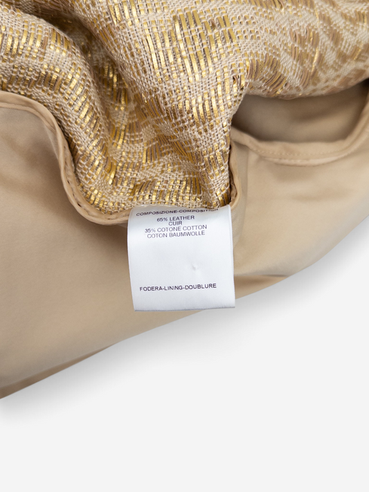 Gucci by Tom Ford SS04 Gold-Colored Woven Leather Biker Jacket – lining label