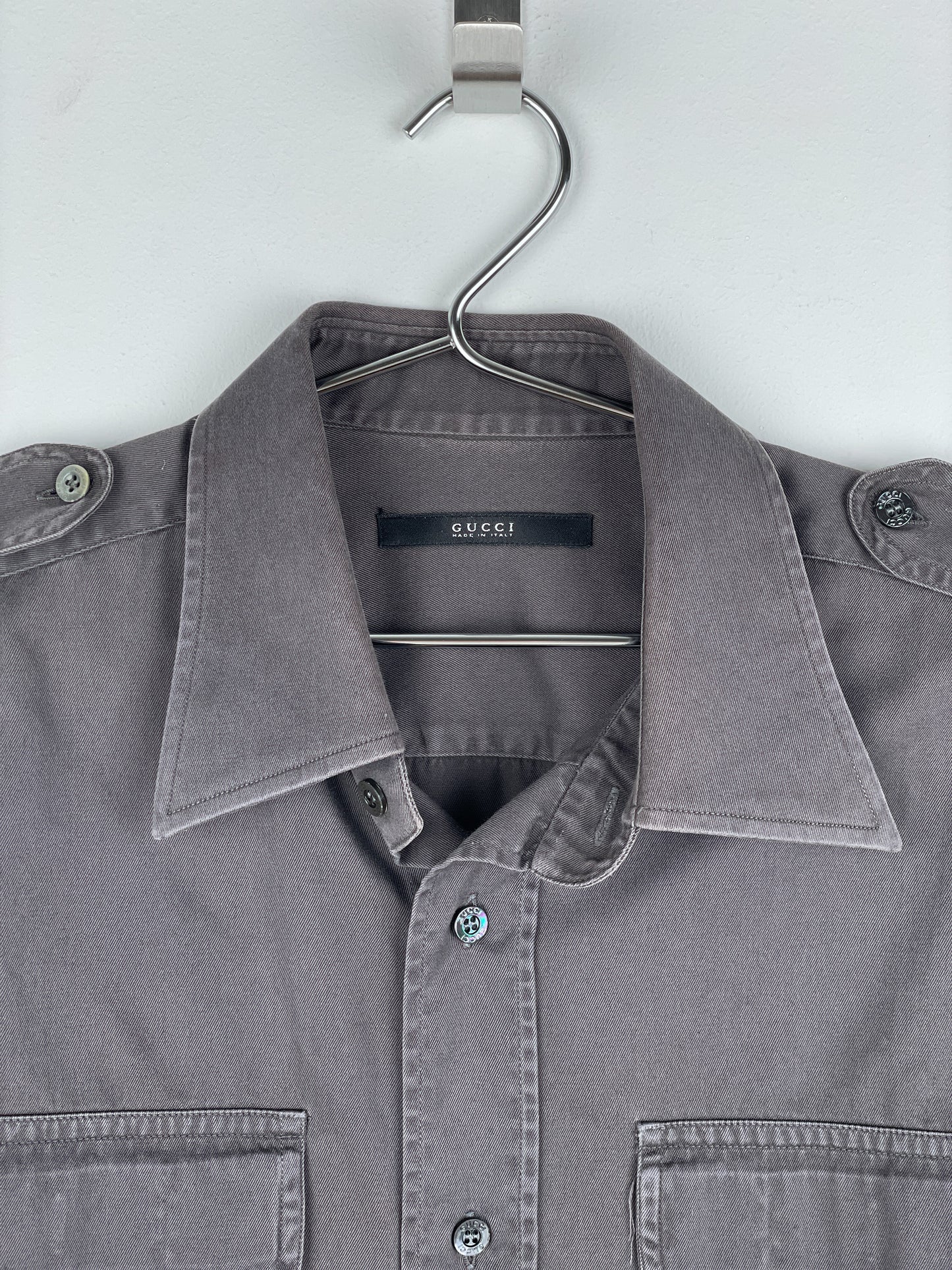 Gucci by Tom Ford 1990s Military-Pocket Button-Up Shirt
