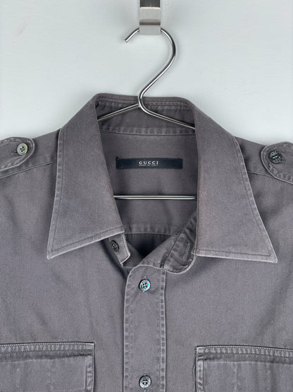Gucci by Tom Ford 1990s Military-Pocket Button-Up Shirt