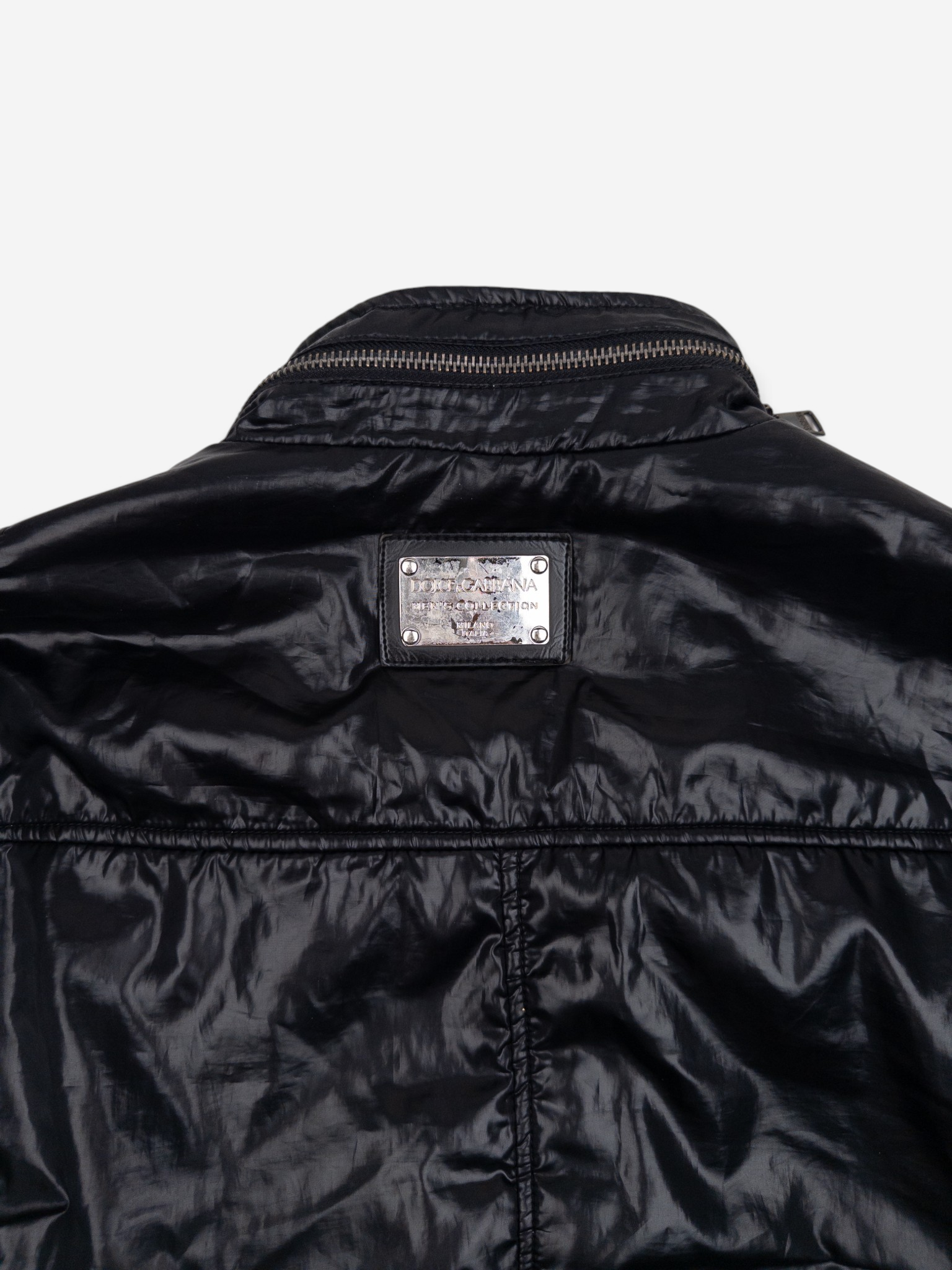 Dolce & Gabbana 2000s Biker Puffer Jacket – back collar detail