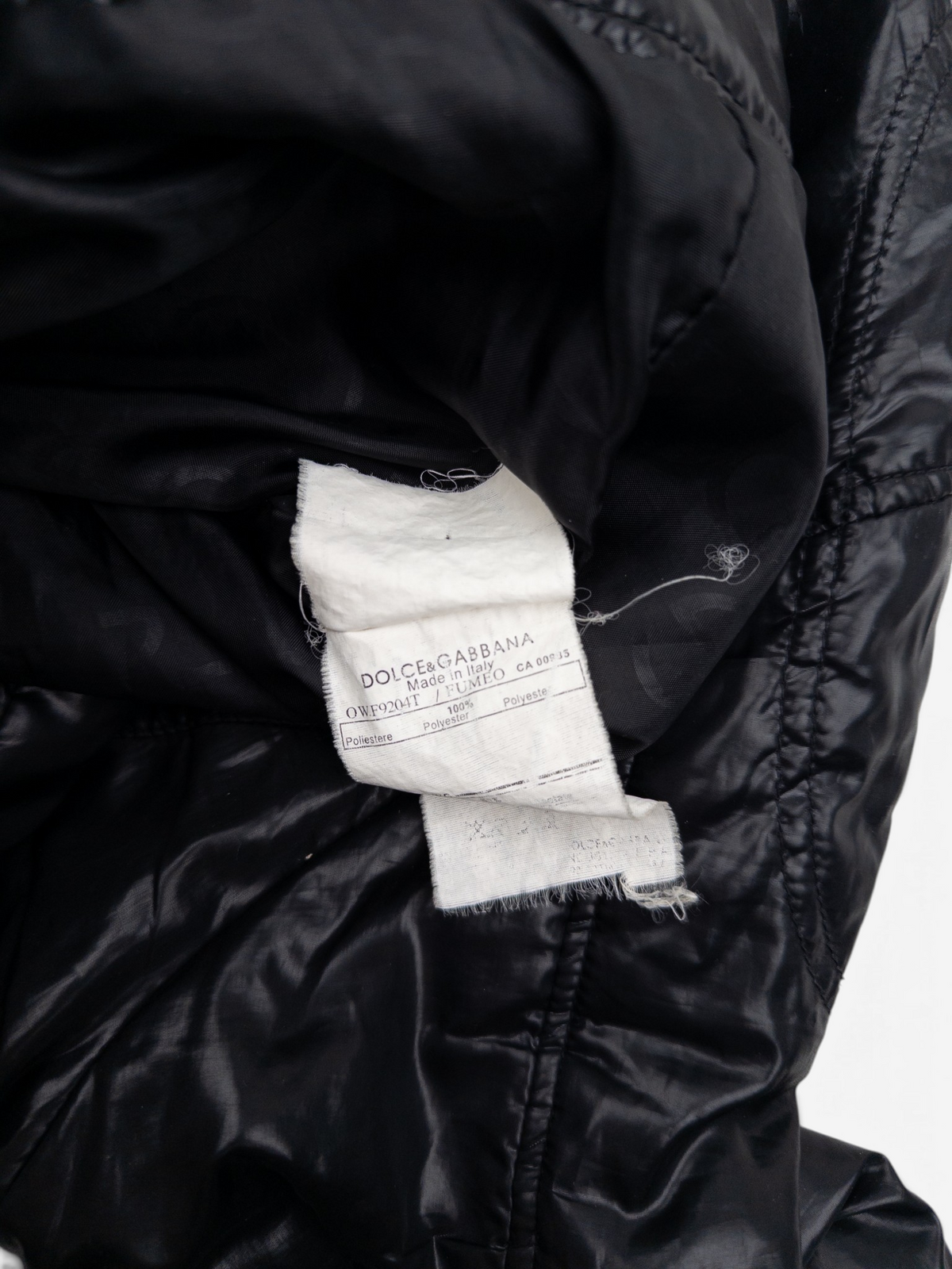 Dolce & Gabbana 2000s Biker Puffer Jacket – composition label
