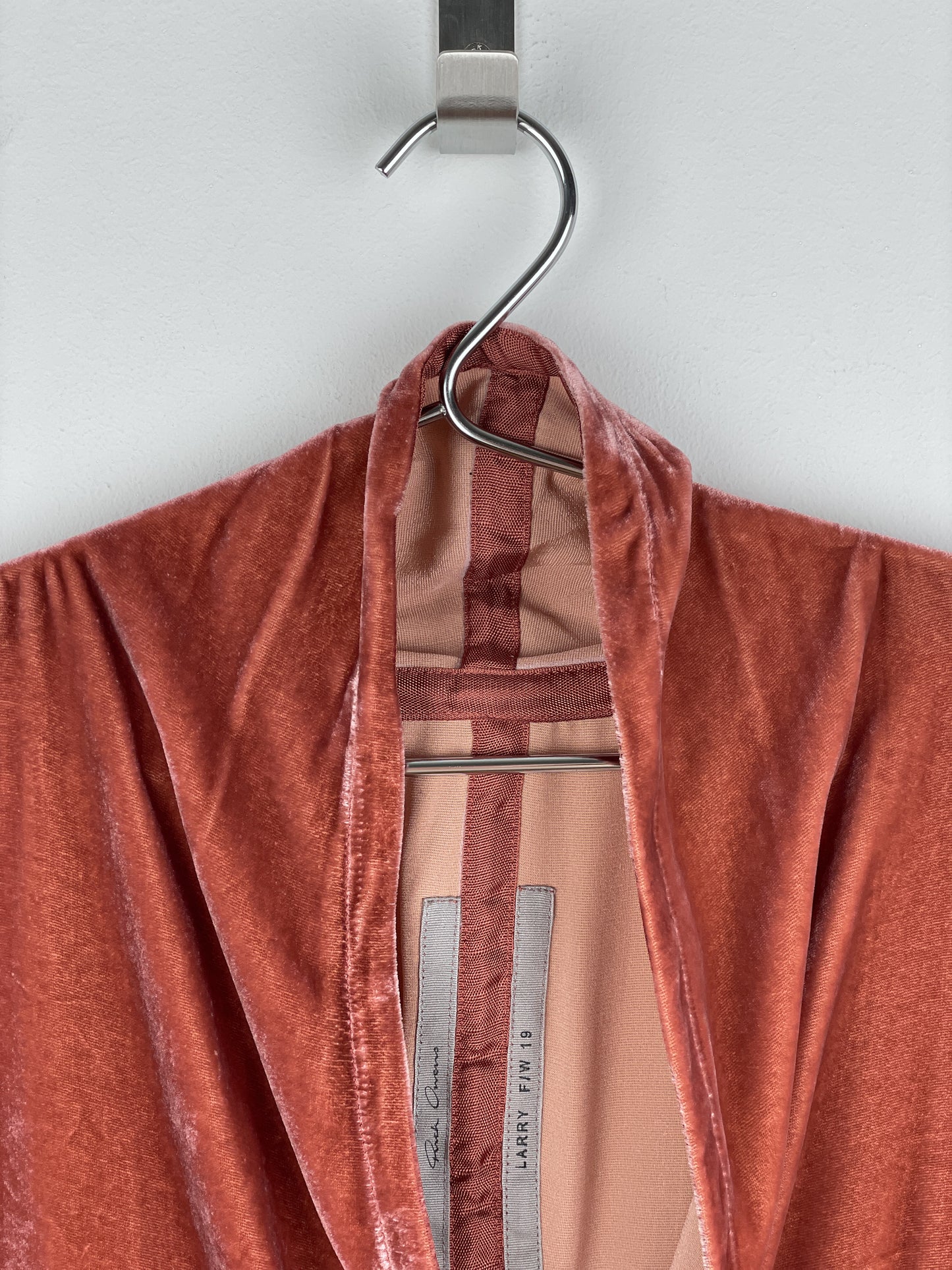 Rick Owens AW19 'Larry' Velvet Kimono Tie Blazer Jacket