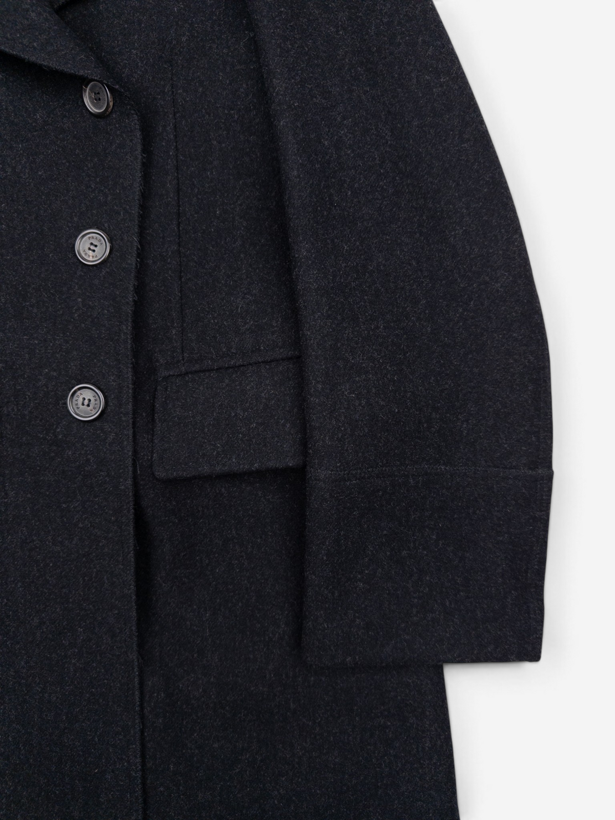 Prada 2000s Double Breasted Coat – button placket detail