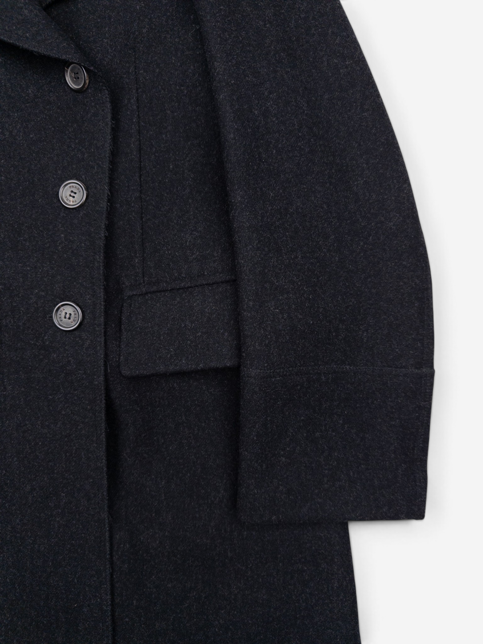 Prada 2000s Double Breasted Coat – button placket detail