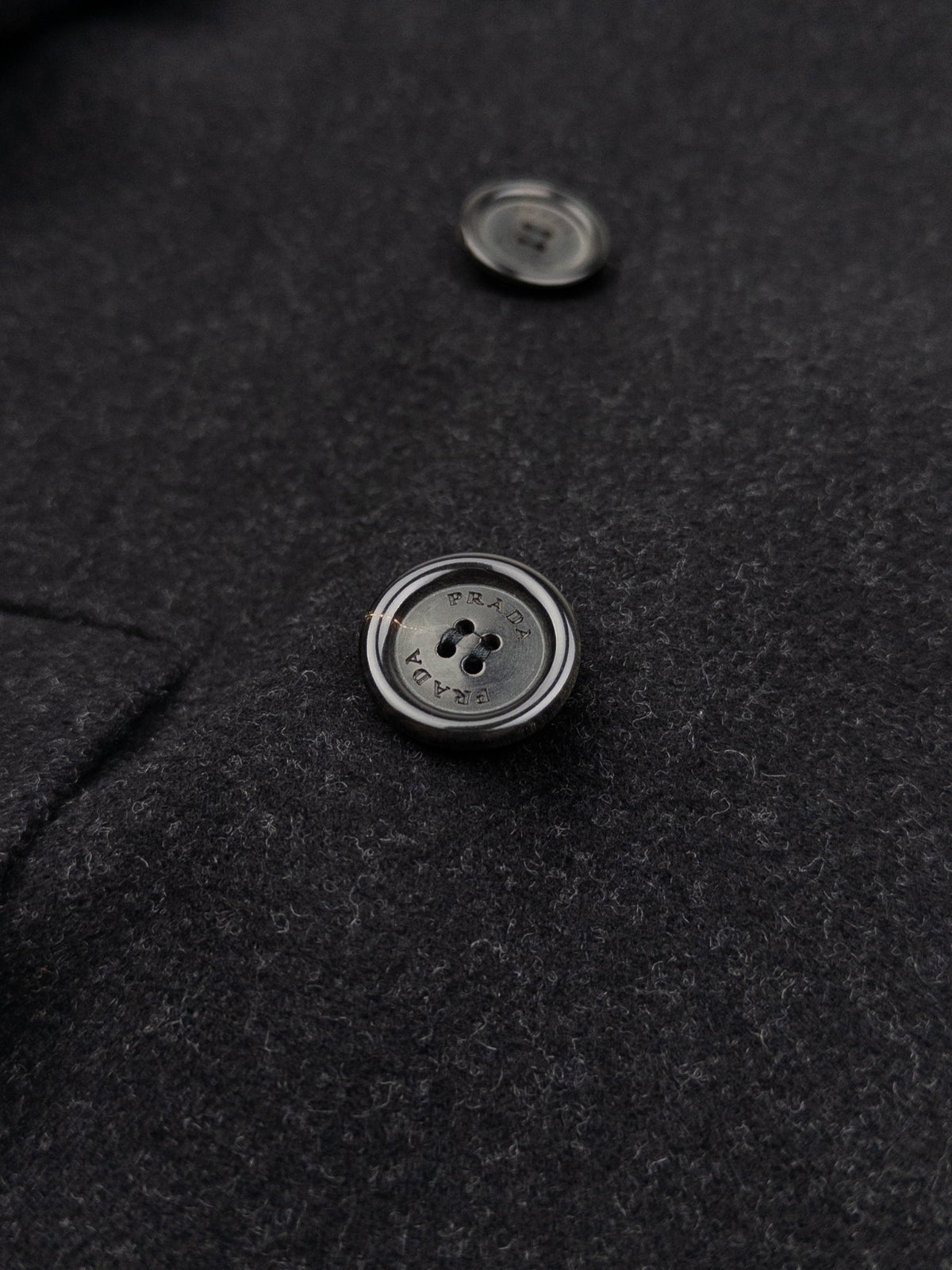 Prada 2000s Double Breasted Coat – button detail