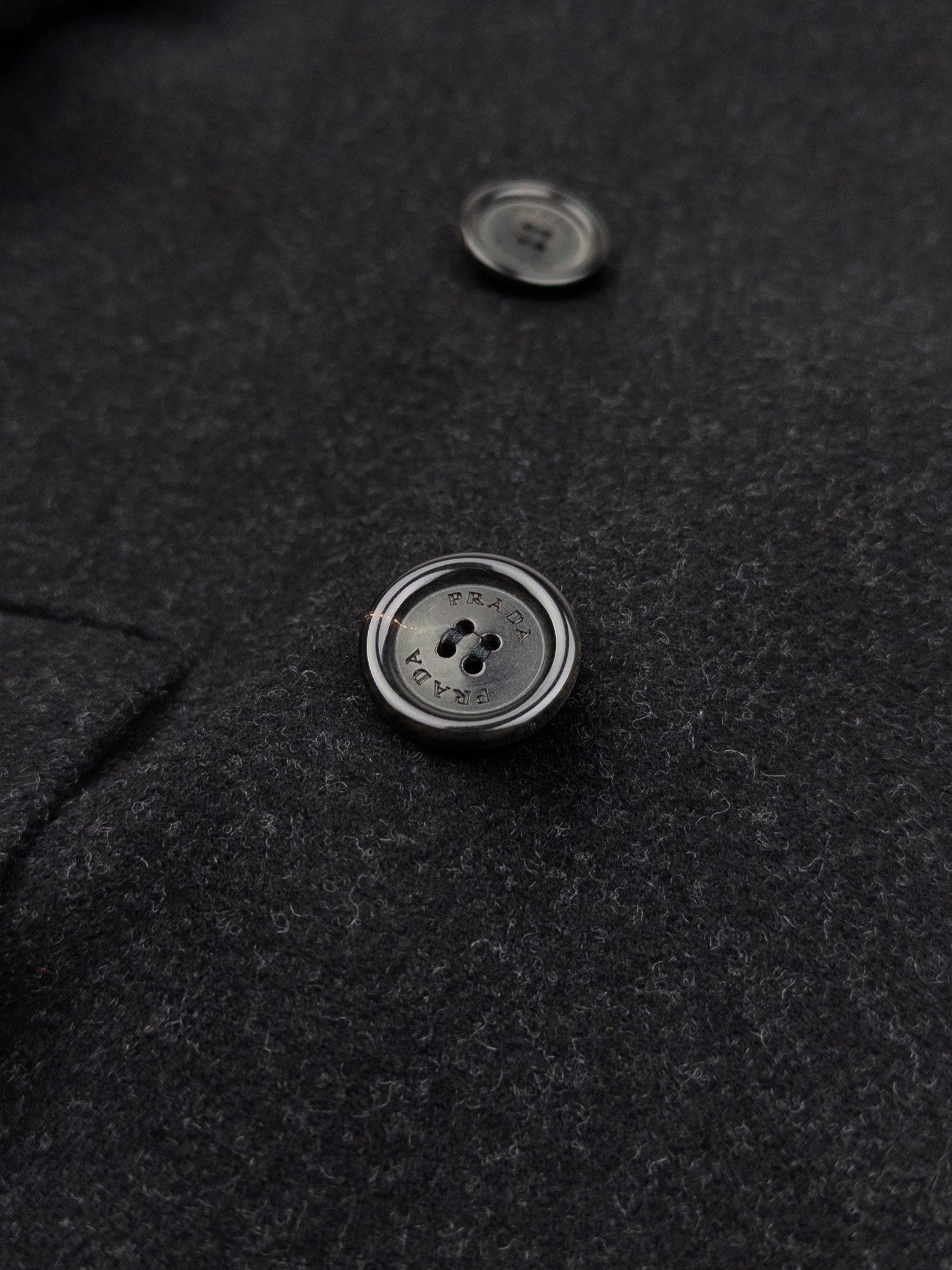 Prada 2000s Double Breasted Coat – button detail