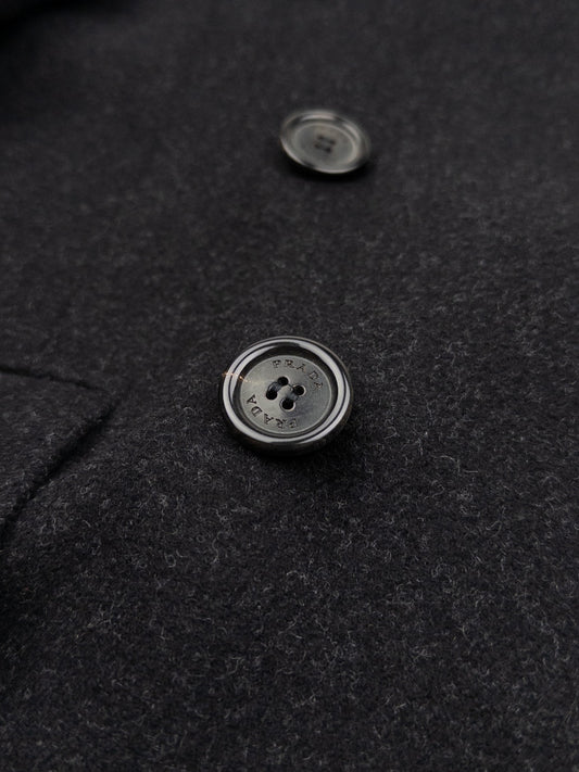 Prada 2000s Double Breasted Coat – button detail