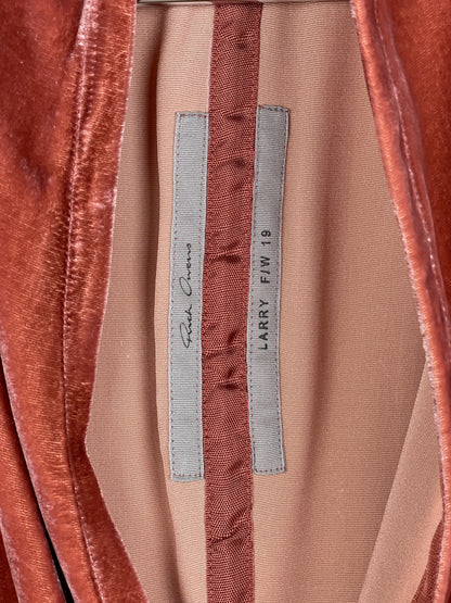 Rick Owens AW19 'Larry' Velvet Kimono Tie Blazer Jacket