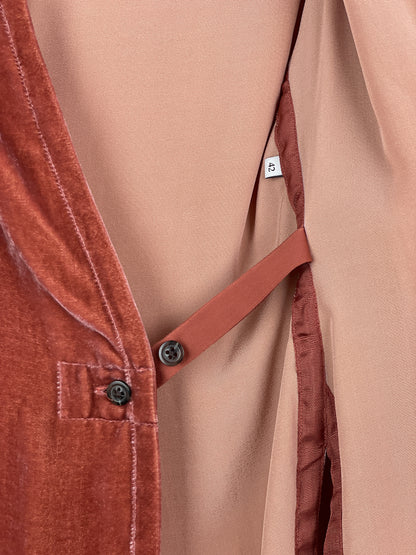 Rick Owens AW19 'Larry' Velvet Kimono Tie Blazer Jacket