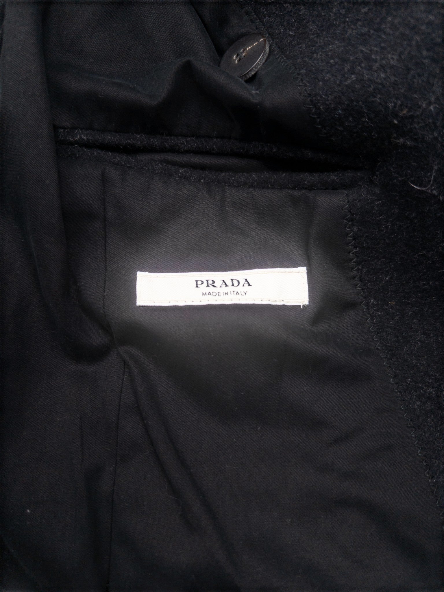 Prada 2000s Double Breasted Coat – brand label