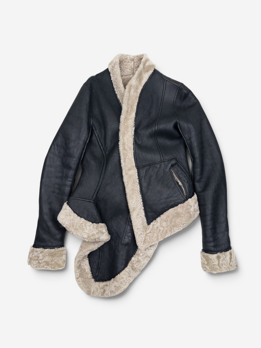 Rick Owens AW11 ‘Limo’ Reversible Scooped Shearling Leather Jacket – front view