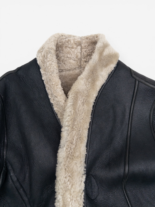 Rick Owens AW11 ‘Limo’ Reversible Scooped Shearling Leather Jacket – collar detail