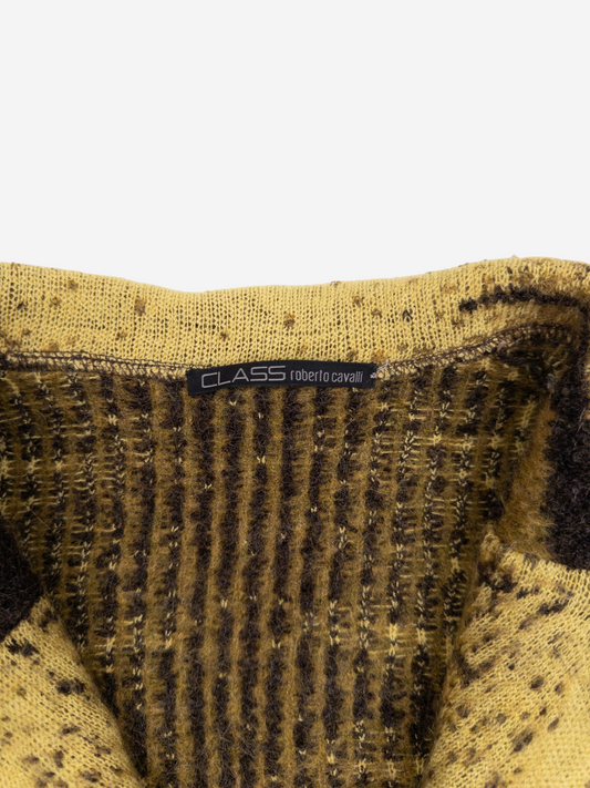 Roberto Cavalli AW02 Fuzzy Safari Tiger Print Cardigan Jacket – brand label