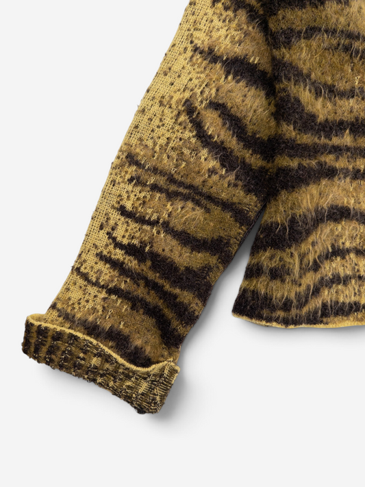 Roberto Cavalli AW02 Fuzzy Safari Tiger Print Cardigan Jacket – sleeve detail