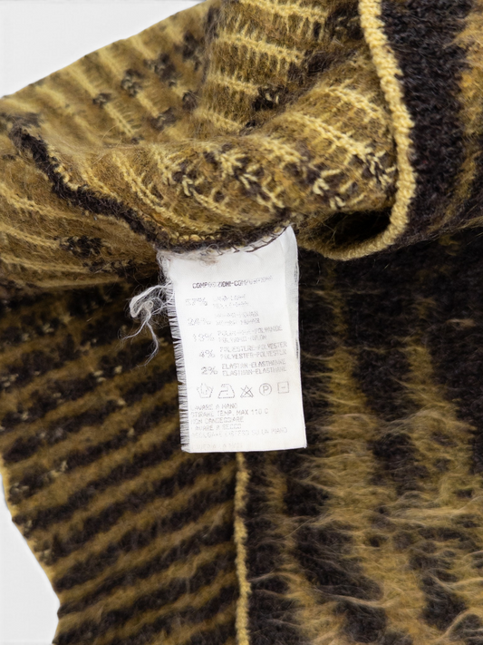 Roberto Cavalli AW02 Fuzzy Safari Tiger Print Cardigan Jacket – composition label